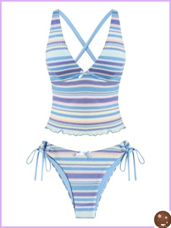 Other - ZAFUL Womens Tankini Swimsuits Two Piece V Neck Tummy Control Bathing Suit
